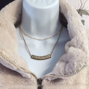 1970s Gold Floral Bar Layering Choker